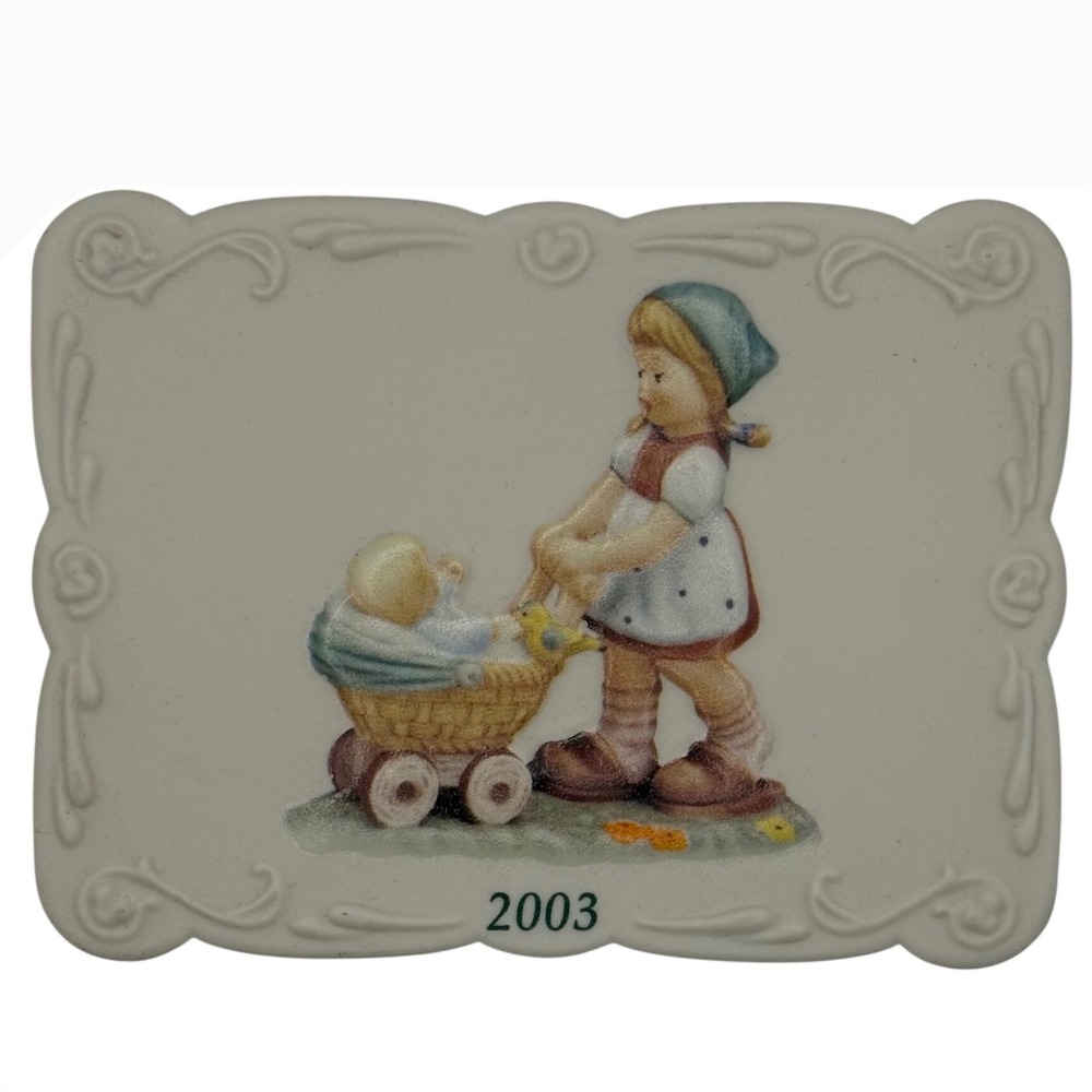 Berta Hummel Goebel 2003 Sunshine Stroll Ceramic Postcard Plaque Mother's Day